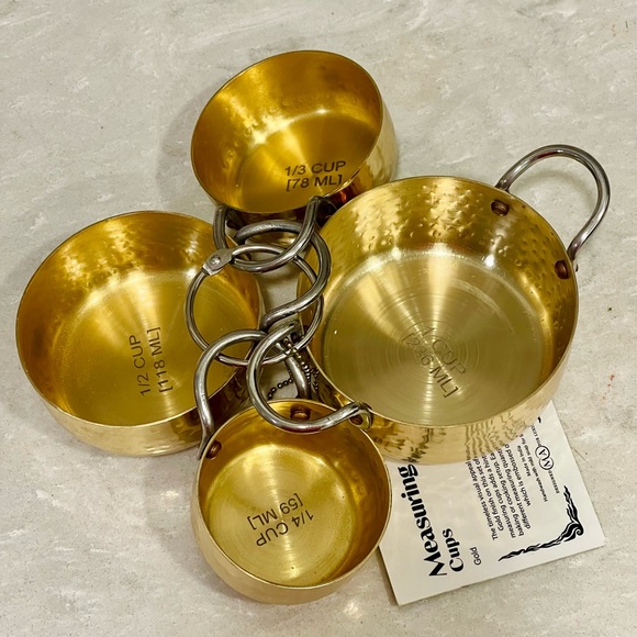 NEW Trendy Hammered Gold Measuring Cups, Nesting kitchen Tools, perfect gifts! - Picture 6 of 6